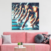 Toile Jeux Olympiques : Les nageurs prêts à commencer (Insitu(Salon))