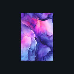 Toile Jewel Tone Fluid Resin Nebula Glow<br><div class="desc">Deep indigo and sapphire blues swirl into electric turquoise, cyan, and lavender, pierced by vivid hot pink, magenta, and coral veins that glow like molten light. Fine metallic gold and copper flecks shimmer across the glossy surface, creating cosmic depth, luminous movement, and the illusion of nebulae, auroras, or polished gemstone...</div>