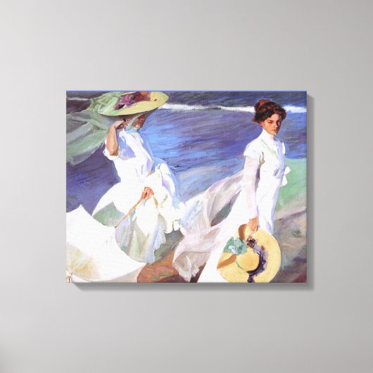 Toile Joaquin Sorolla Femmes Promenade Plage (Recto)