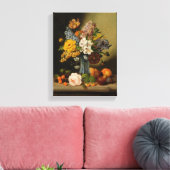 Toile Johann Geor Seitz Fleurs dans un Vase et un Fruit  (Insitu(Salon))