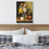 Toile Johann Geor Seitz Fleurs dans un Vase et un Fruit  (Insitu(Chambre))