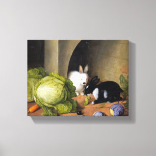 Toile Johann Georg Seitz Vegetable Still Life avec Bunny