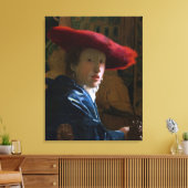 Toile Johannes Vermeer - Fille avec un Casquette rouge (Insitu(Salon))