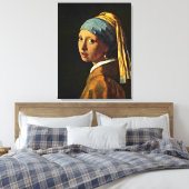 Toile Johannes Vermeer - Fille avec une oreille perle (Insitu(Chambre))