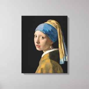 Toile Johannes Vermeer - Fille avec une oreille perle