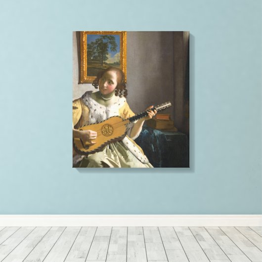 Toile Johannes Vermeer - Guitare (Insitu (Plancher de Bois))