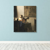 Toile Johannes Vermeer - Jeune femme avec un trait (Insitu (Plancher de Bois))