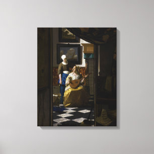 Toile Johannes Vermeer - La Lettre d'amour