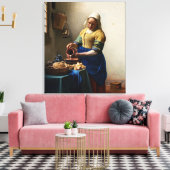 Toile Johannes Vermeer - La Milkmaid (Insitu(Salon))