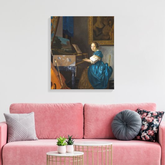 Toile Johannes Vermeer - Lady assise à une virginale (Insitu(Salon))
