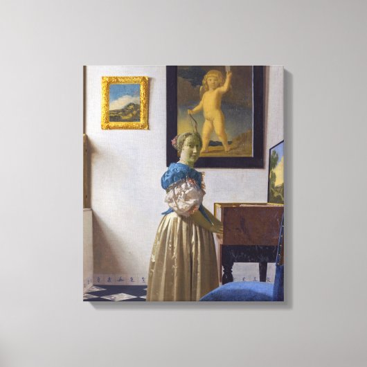 Toile Johannes Vermeer - Lady debout dans une virginale (Recto)