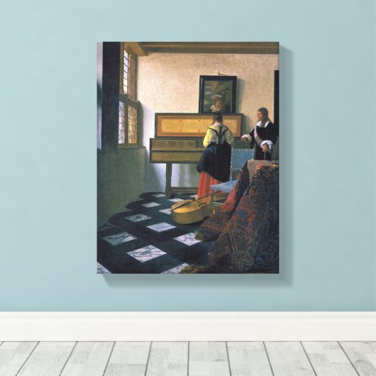Toile Johannes Vermeer, van Delft, La leçon de musique (Insitu (Plancher de Bois))