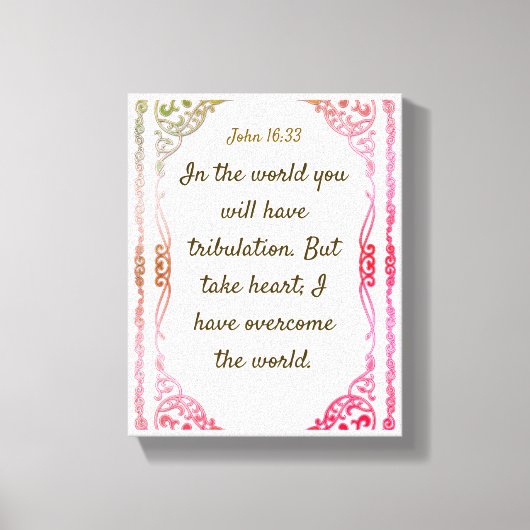 Toile John 16 : 33 | Citations bibliques motivationnelle (Recto)
