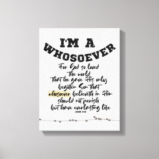 Toile John 3.16 Quiconque (Recto)