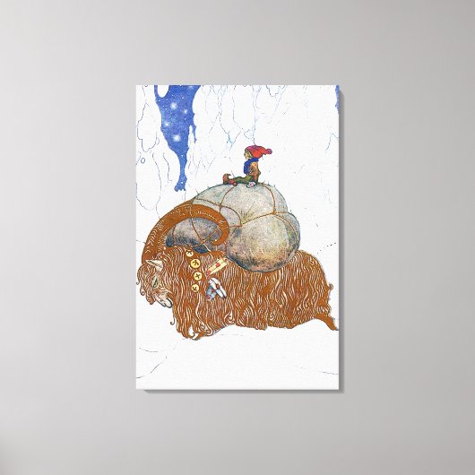 Toile John Bauer La chèvre de Noël Scandinave (Recto)