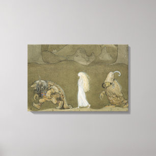Toile John Bauer - princesse et trolls