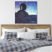 Toile John Bauer Roi du Troll Mountain en bleu (Insitu(Chambre))