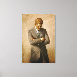 Toile John F Kennedy Portrait officiel par Aaron Shikler