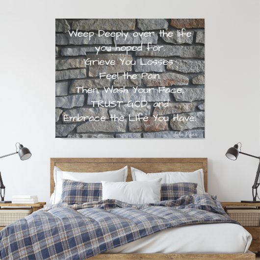 Toile John Piper "Embrassez votre vie" sur un (Insitu(Chambre))