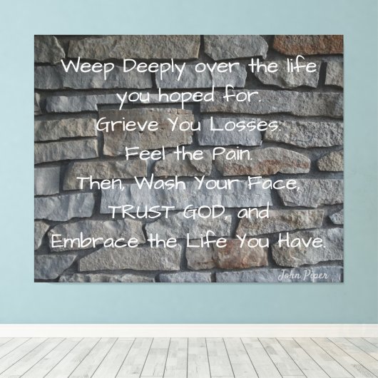 Toile John Piper "Embrassez votre vie" sur un (Insitu (Plancher de Bois))