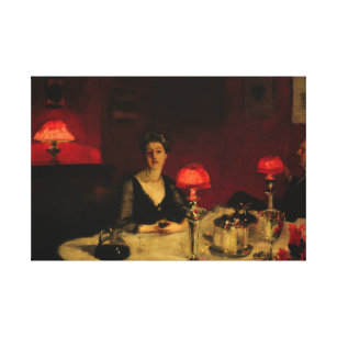 Toile John Singer Sargent - Un dîner table à la nuit