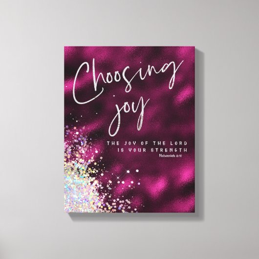 Toile Joie du Seigneur est votre force KJV Verse (Recto)