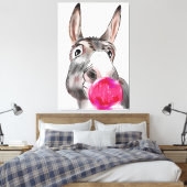 Toile Joli âne avec chewing-gum dessin animé (Insitu(Chambre))
