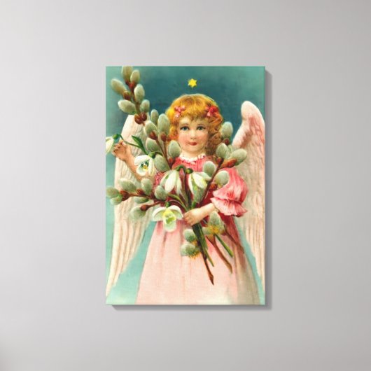 Toile Joli Ange En Robe Rose (Recto)