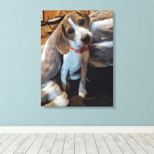 Toile Joli Beagle Chiot avec couverture en fourrure impr (Insitu (Plancher de Bois))