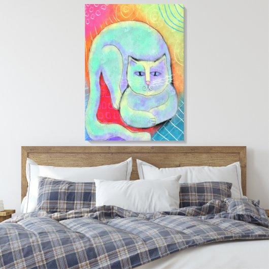 Toile Joli chat blanc peinture Abstraite (Insitu(Chambre))