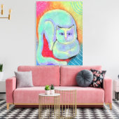 Toile Joli chat blanc peinture Abstraite (Insitu(Salon))