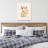 Toile Joli Chat Chaton sur Beige (Insitu(Chambre))