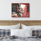 Toile Joli Cheval de Baie dans un soleil stable (Insitu(Chambre))