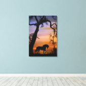 Toile Joli cheval de campagne dans un Sunrise Sud-Ouest (Insitu (Plancher de Bois))