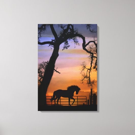 Toile Joli cheval de campagne dans un Sunrise Sud-Ouest (Recto)