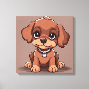 Toile Joli chiot brun