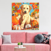 Toile Joli chiot Labrador Retriever automne récolte (Insitu(Salon))