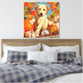 Toile Joli chiot Labrador Retriever automne récolte (Insitu(Chambre))