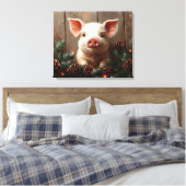Toile Joli Cochon de Noël Peinture rustique (Insitu(Chambre))