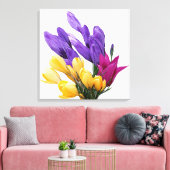 Toile Joli crocus tulip fleuri joliment coloré (Insitu(Salon))