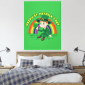 Toile Joli dessin animé leprechaun avec shamrock et arc- (Insitu(Chambre))