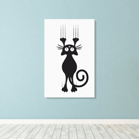 Toile Joli dessin en noir chat (Insitu (Plancher de Bois))