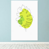 Toile Joli feuillage isolé tropical à une ligne (Insitu (Plancher de Bois))