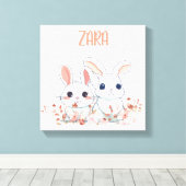 Toile Joli lapin floral (Insitu (Plancher de Bois))