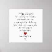 Toile joli merci personnalisé d'amour  (Recto)