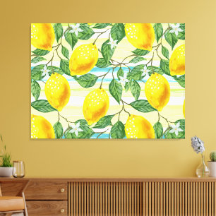 Toile Joli motif de citron fruitier tropical d'été de ha