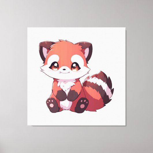 Toile joli panda roux (Recto)