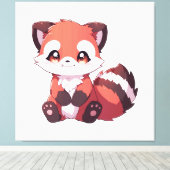 Toile joli panda roux (Insitu (Plancher de Bois))