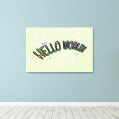 Toile Joli Rainbow Hello World (Insitu (Plancher de Bois))