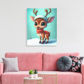 Toile Joli renne de Noël (Insitu(Salon))